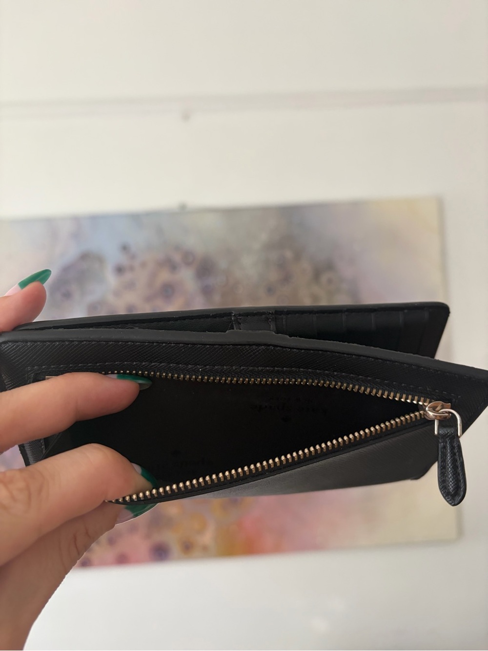 kate spade black leather bifold wallet - Picture 6 of 6